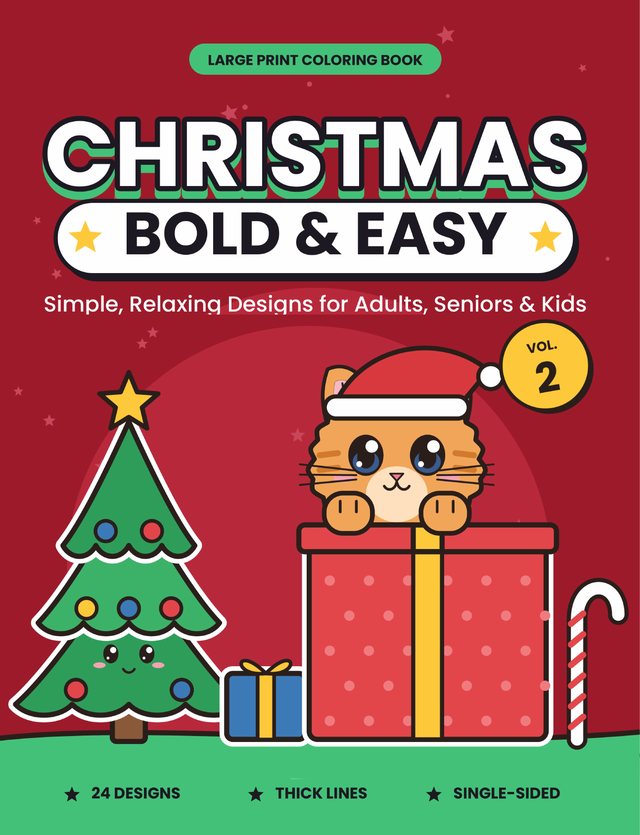 Christmas Bold & Easy coloring book cover