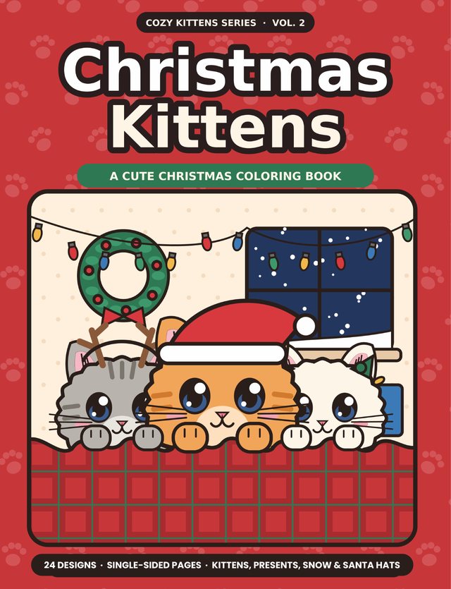 Christmas Kittens coloring book cover