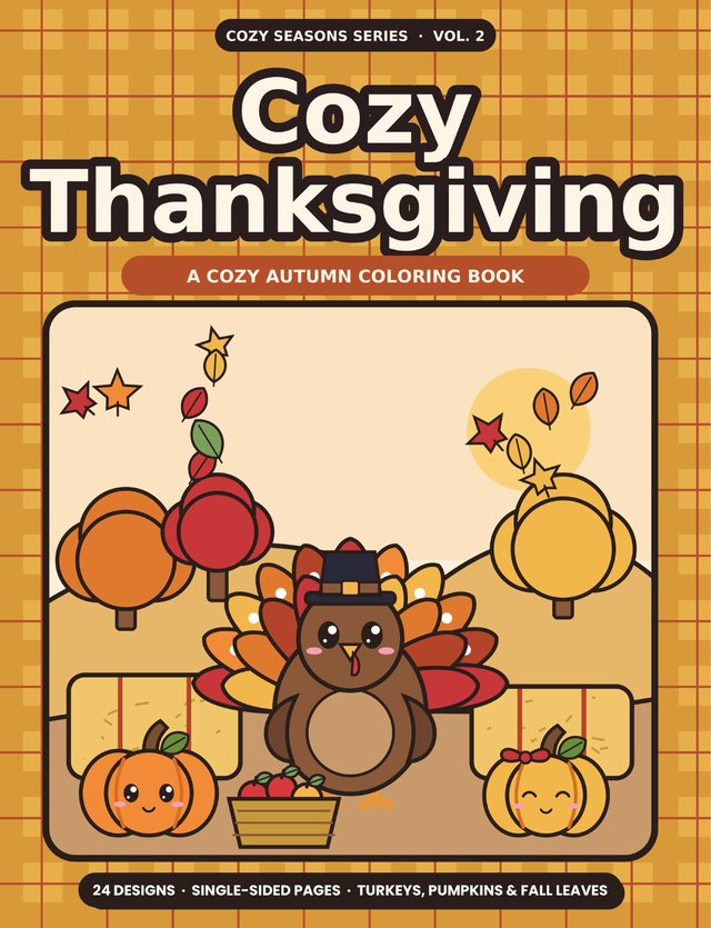 Cozy Thanksgiving coloring book cover